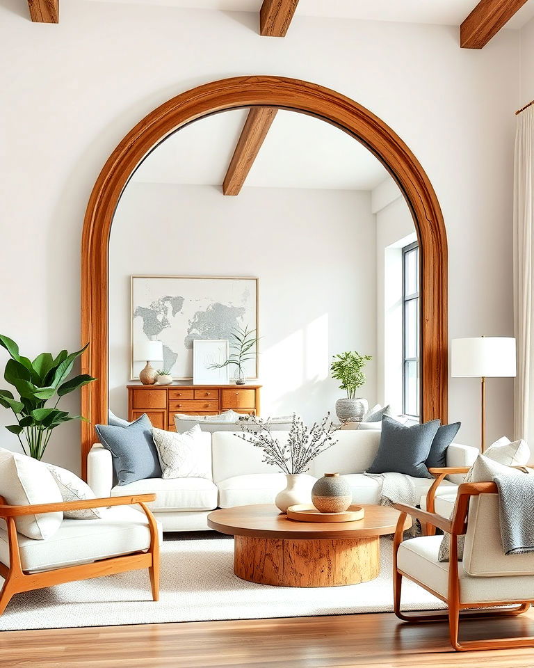statement mirror with organic frame