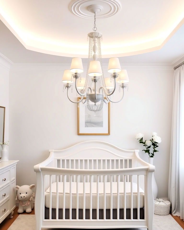 statement white ceiling light fixture