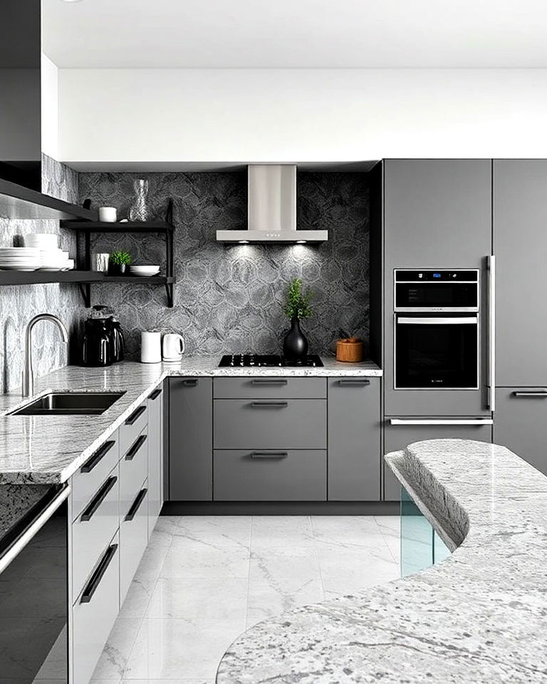steel gray granite countertop