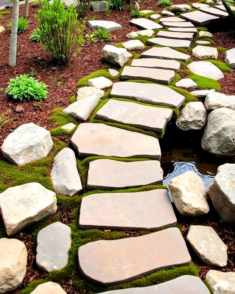 stepping stone pathway bridge