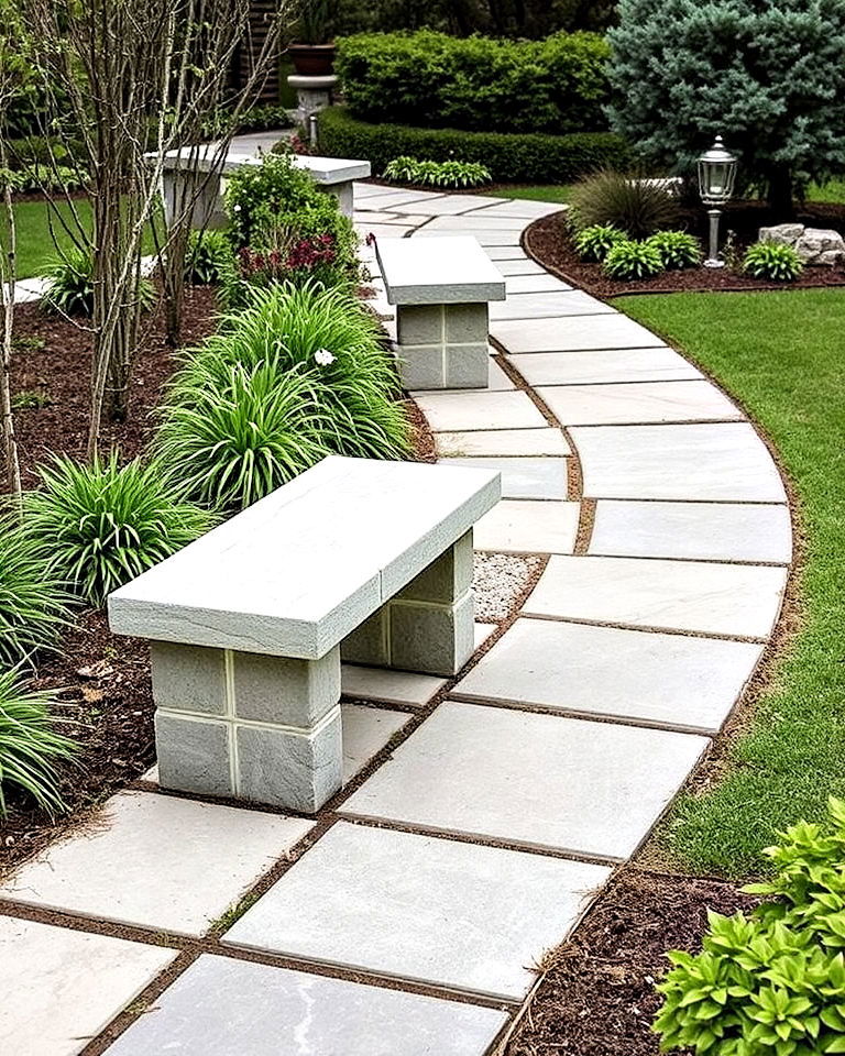 stone garden bench