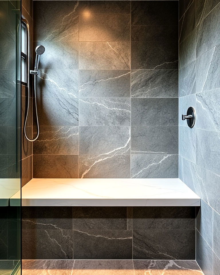 stone shower bench