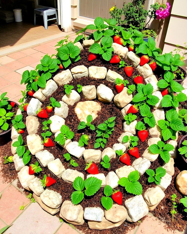 strawberry spiral garden
