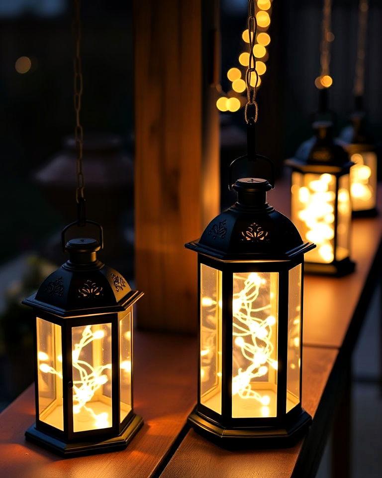 string lights in lanterns for portable illumination