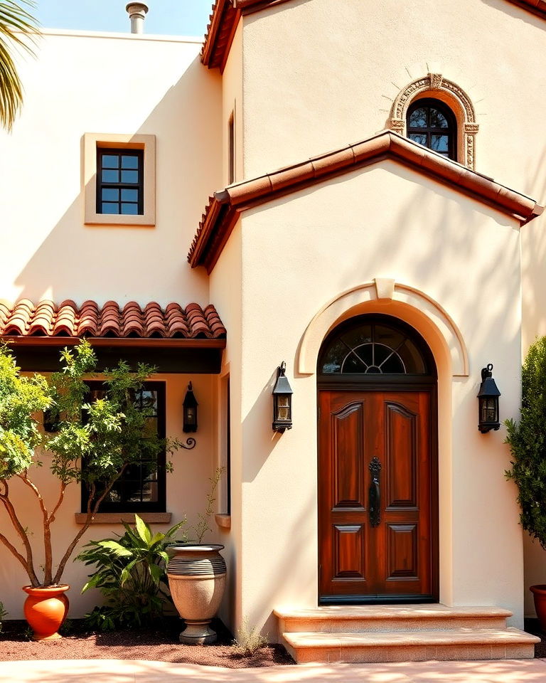 stucco walls with earthy tones
