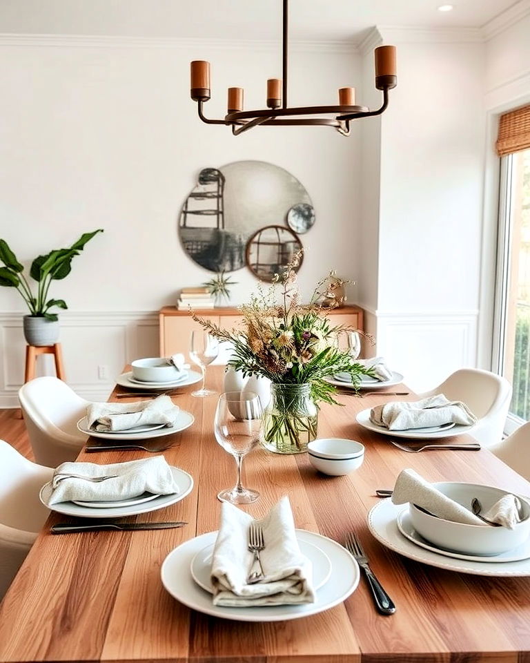 stunning organic tablescape for dining area