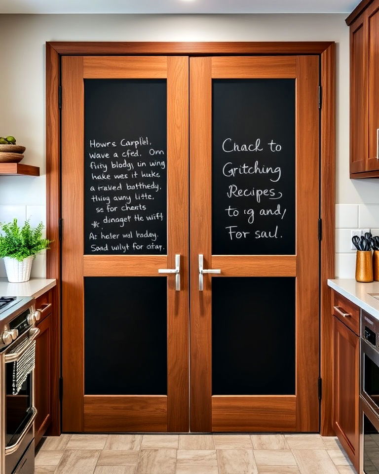 stylish and functional chalkboard kitchen doors