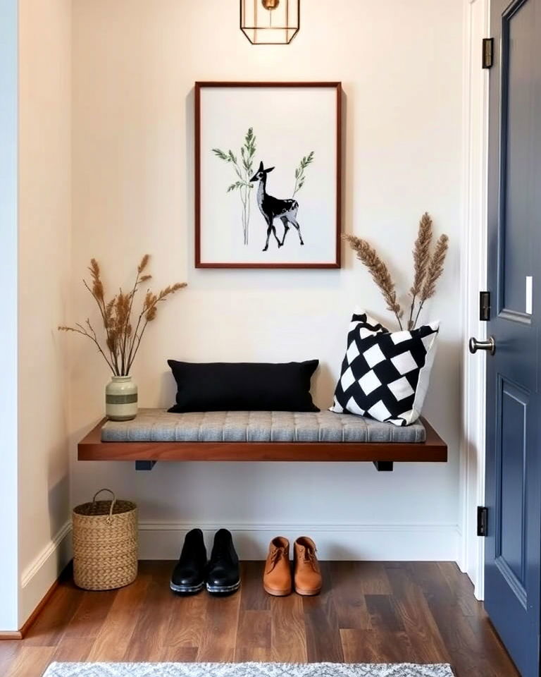 stylish and modern floating bench