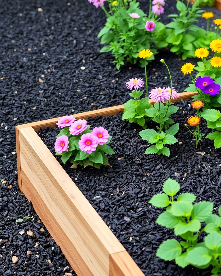 stylish black mulch for raised garden beds