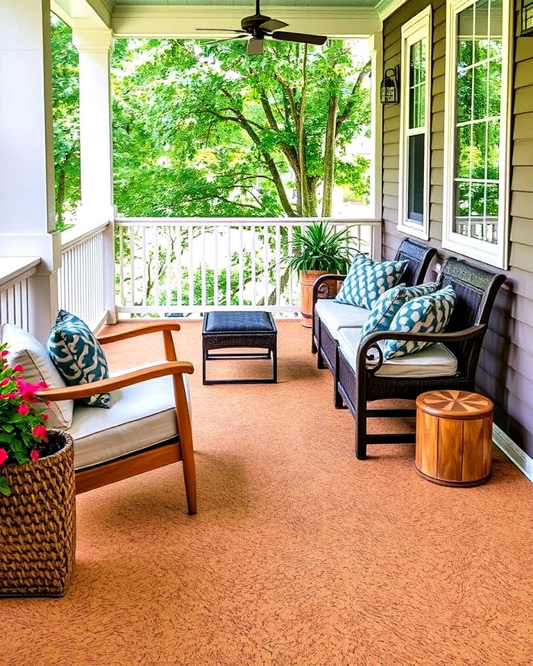 stylish cork porch flooring