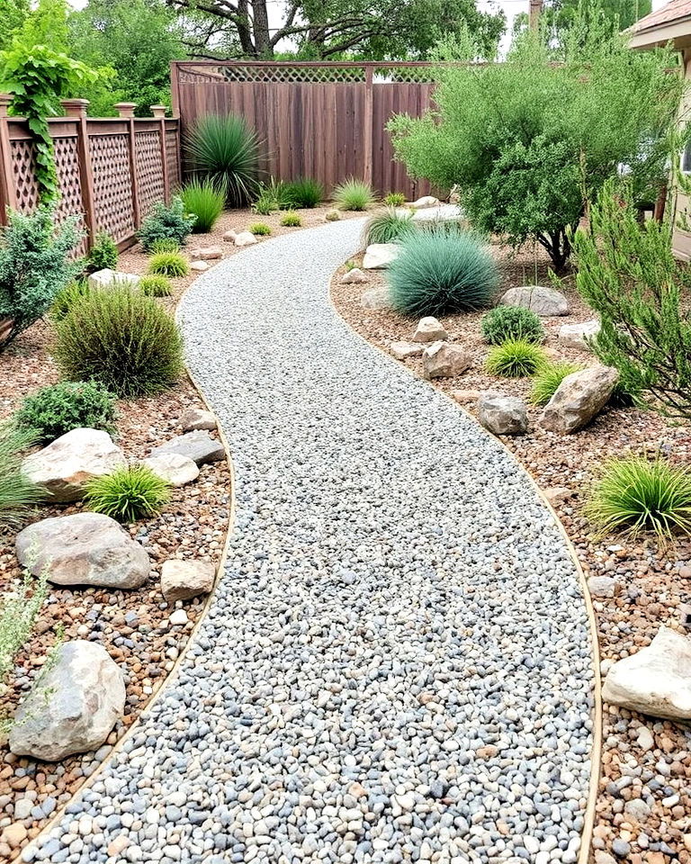 stylish gravel pathway