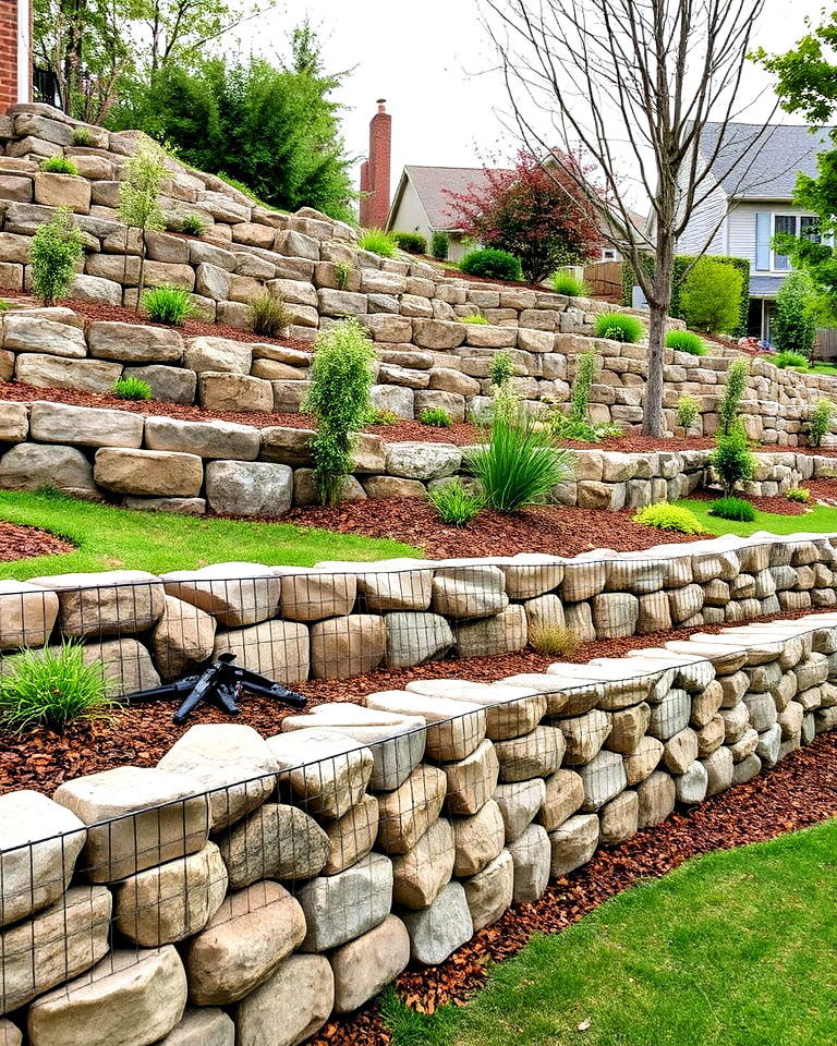 stylish stone gabions for erosion control