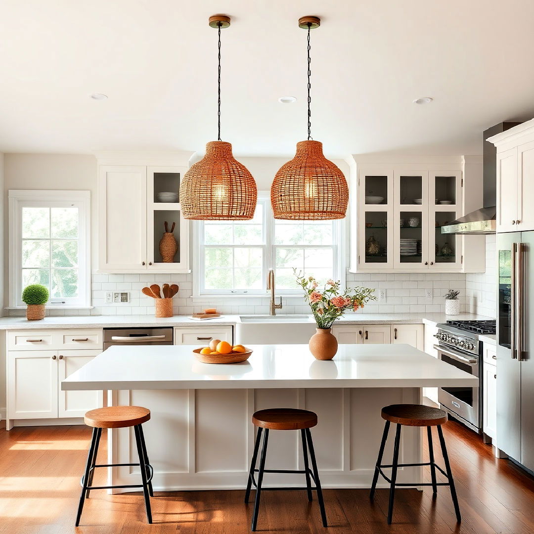 stylish textured wicker pendant lights