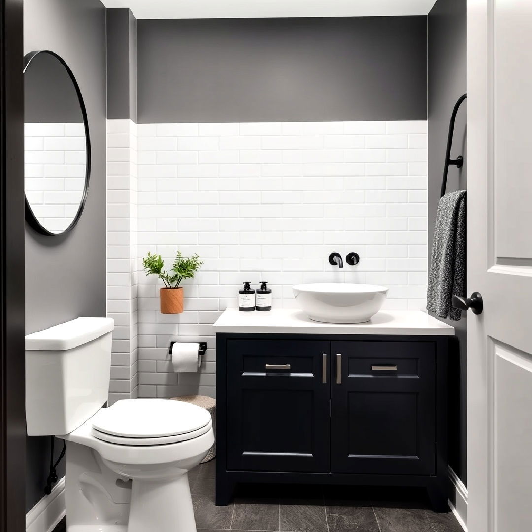 subway tile backsplash for hall bathroom