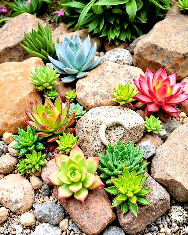 succulent rock garden