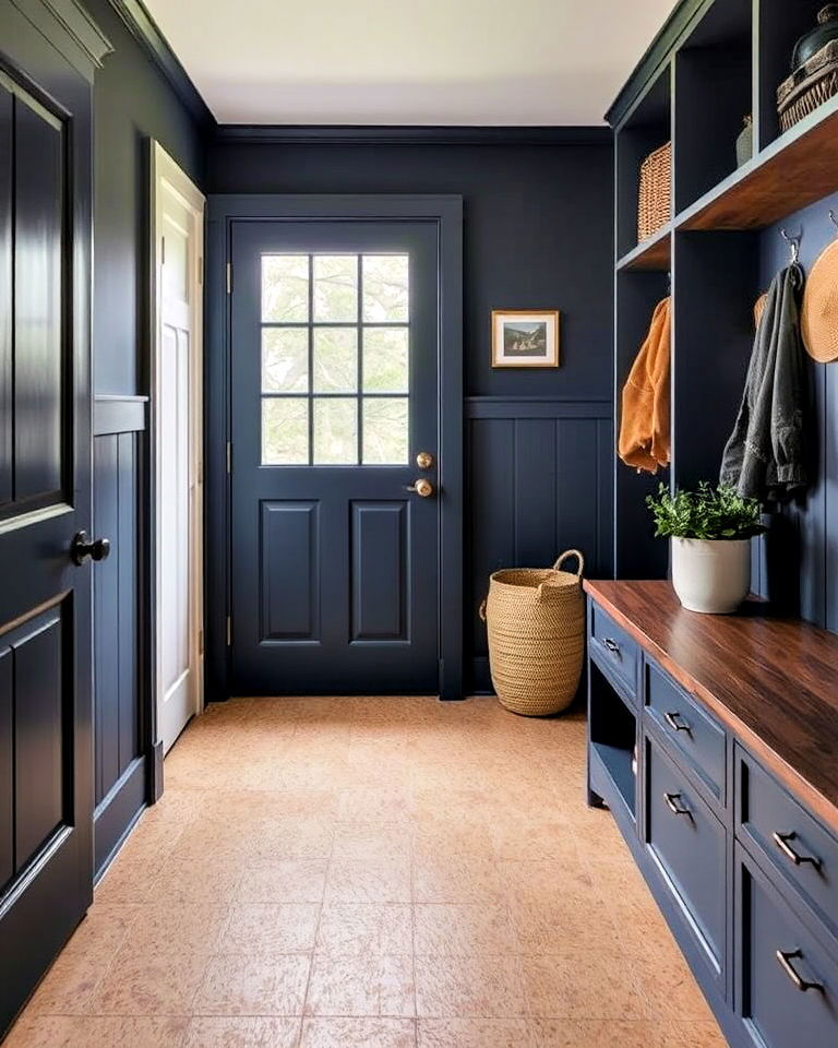 sustainable and comfortable cork mudroom flooring