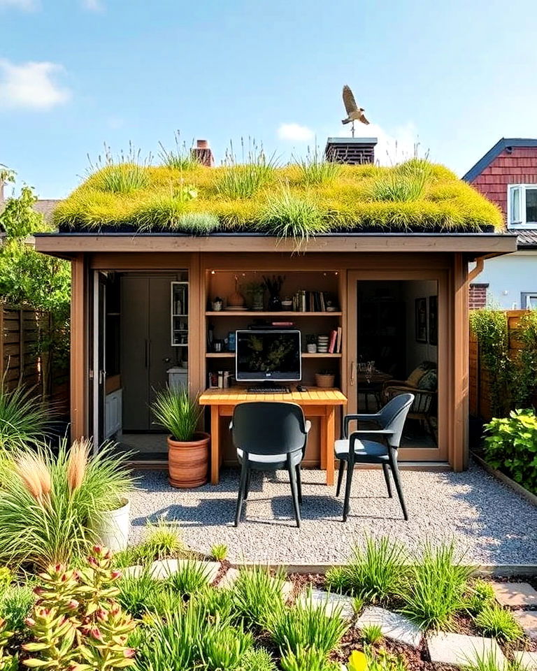 sustainable green roof workspace