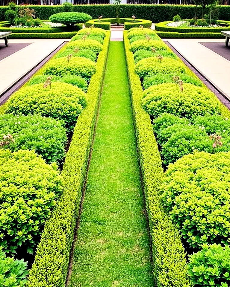 symmetrical planting rows