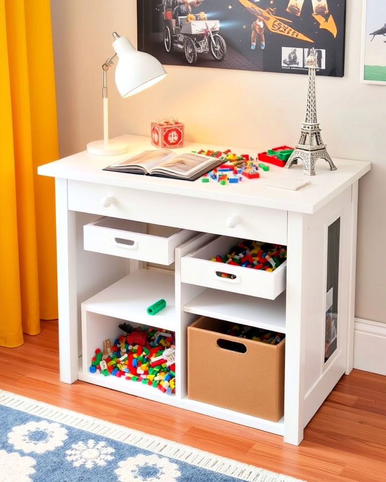 table with built in lego storage