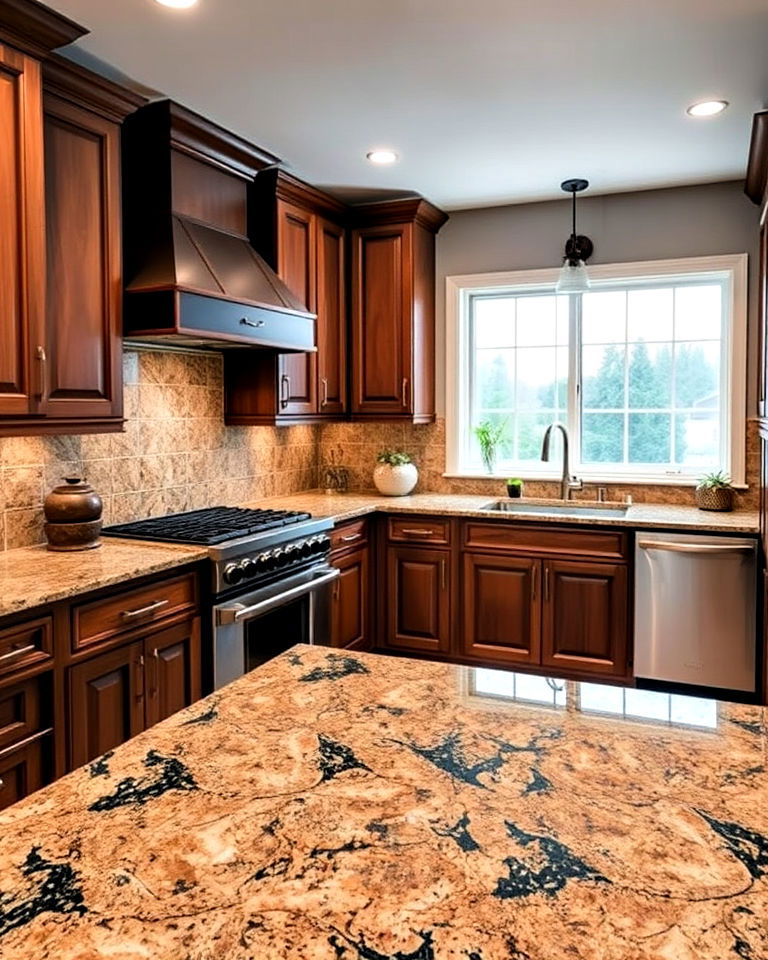 tan brown granite countertop for kitchen