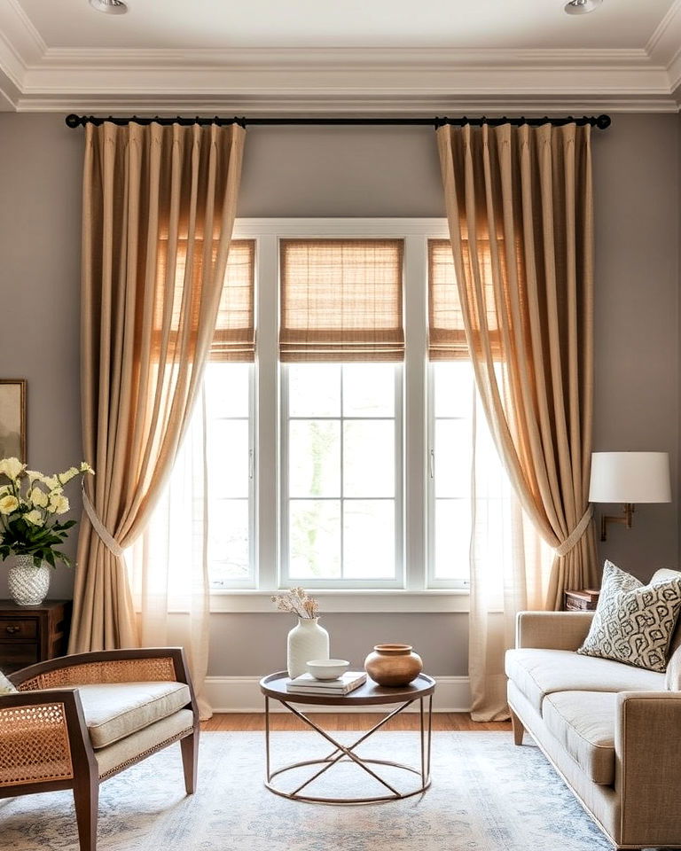 taupe curtains
