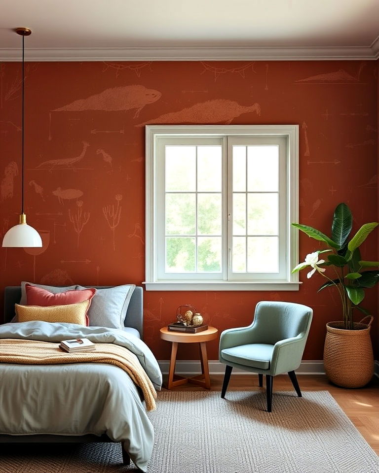 terracotta accent walls