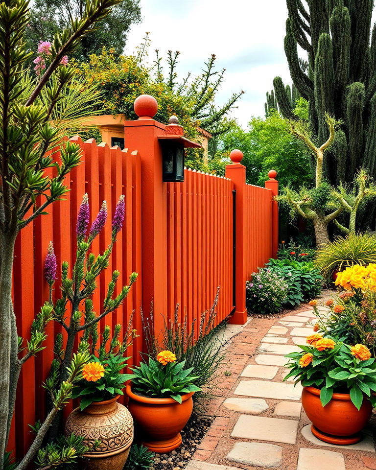 terracotta fence to add warmth