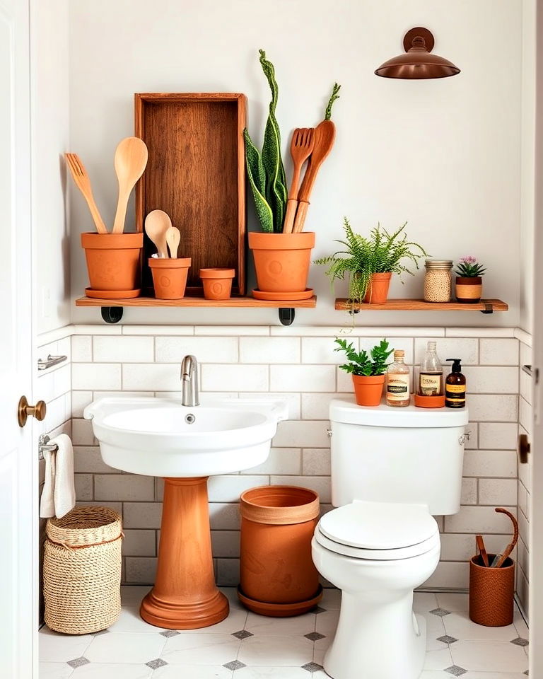 terracotta pots as storage