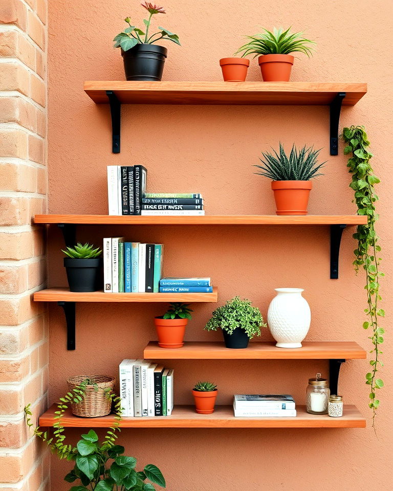 terracotta shelves
