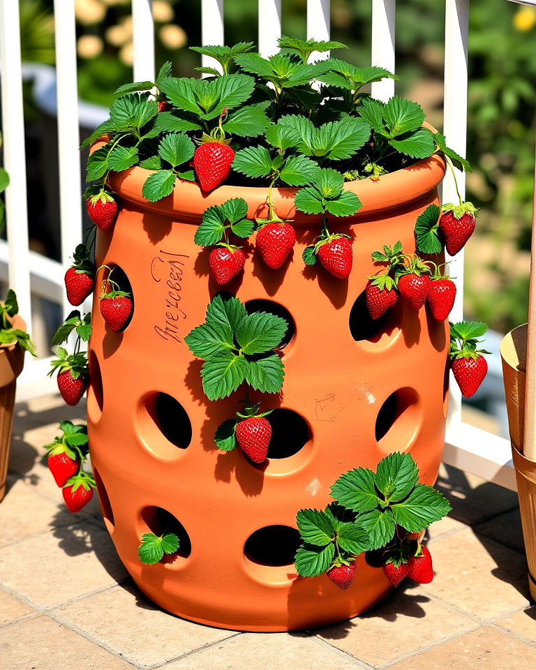 terracotta strawberry pot