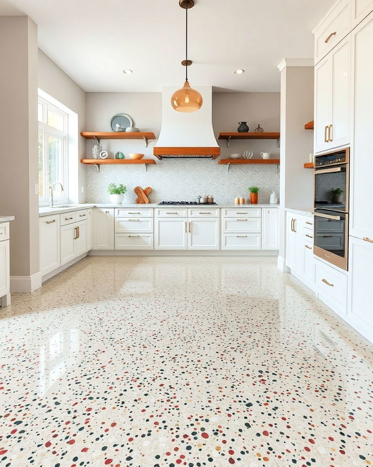 terrazzo style epoxy floor