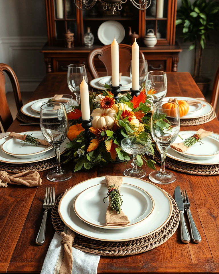 thanksgiving table with family heirlooms