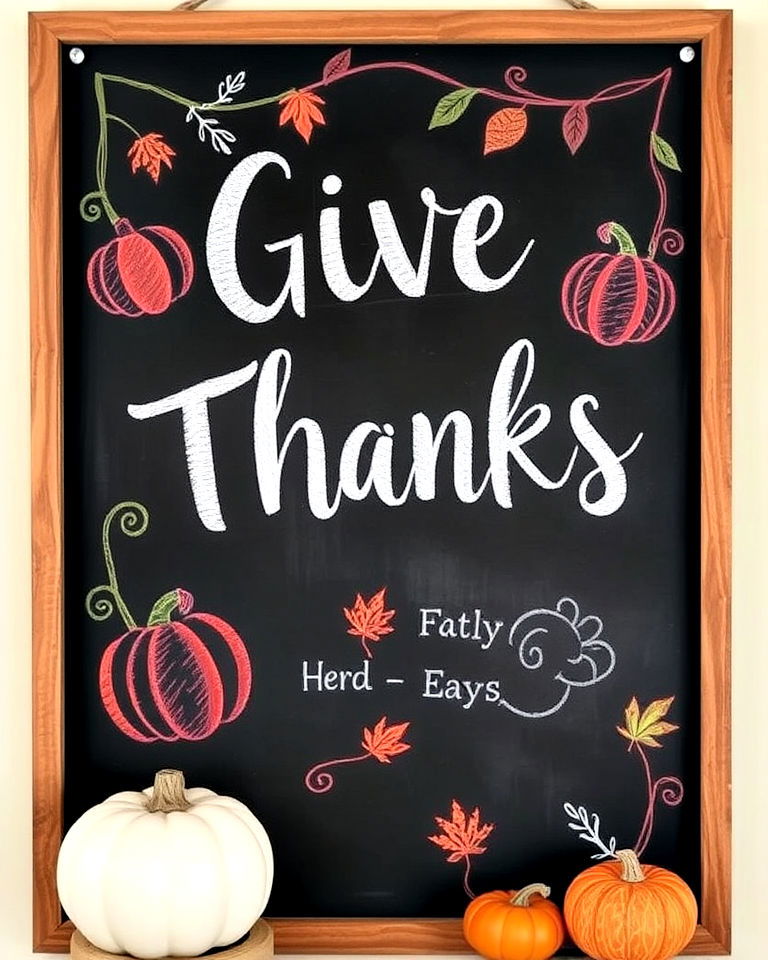 thanksgiving themed chalkboard art