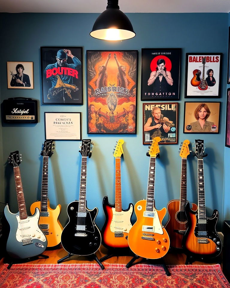 themed decor guitar room
