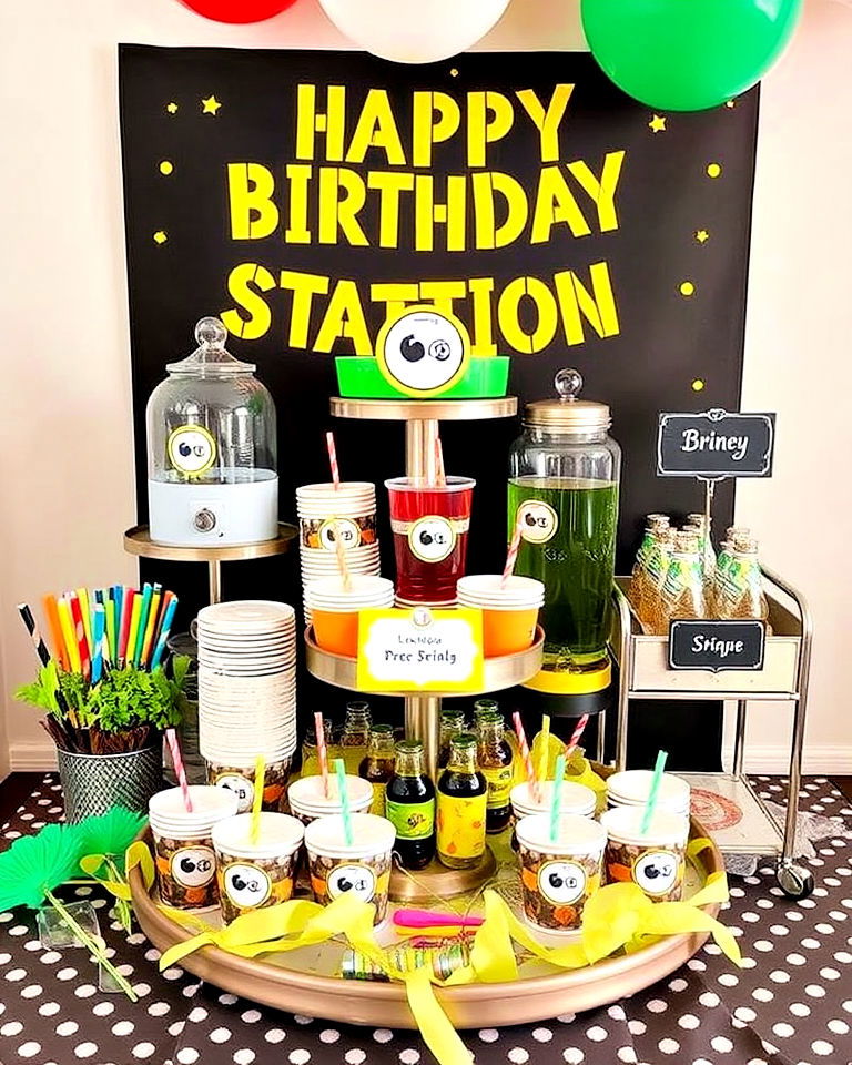 themed drink stations for any birthday party