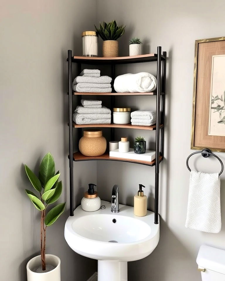 tiered corner shelf