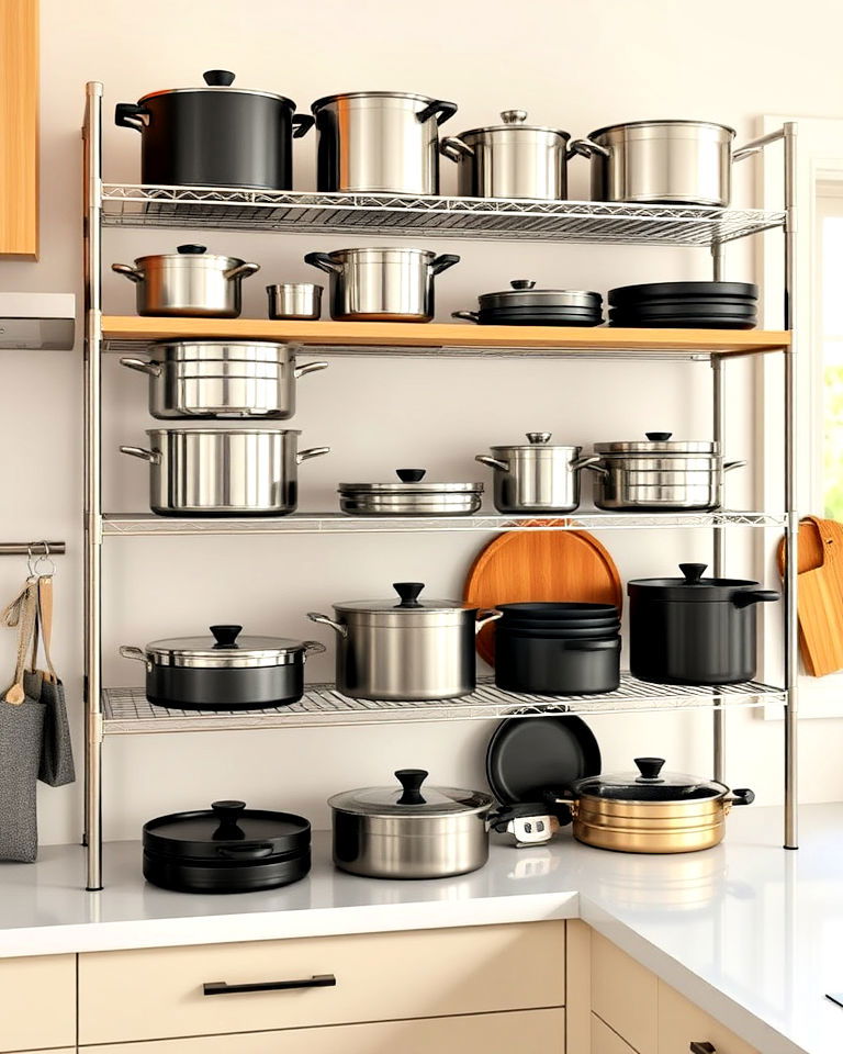 tiered shelving units