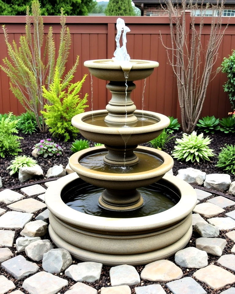 tiered stone fountain for any outdoor space