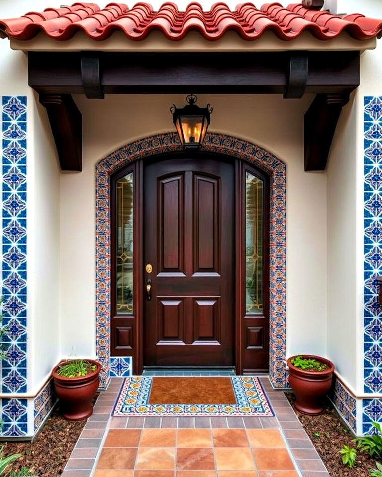 tile detailing around doors