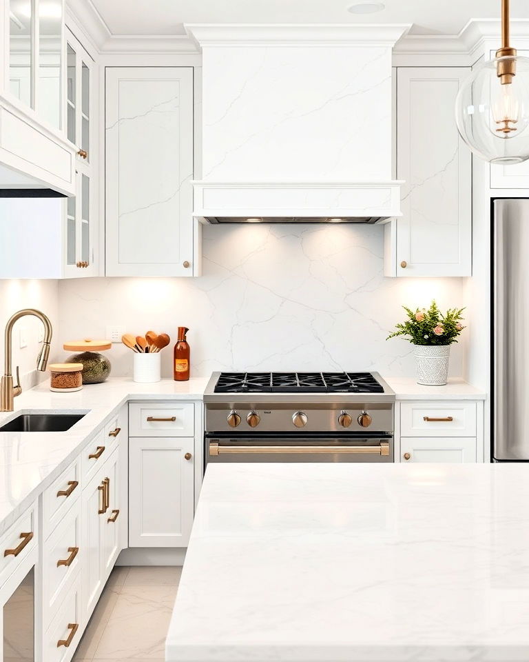 timeless white marble countertop