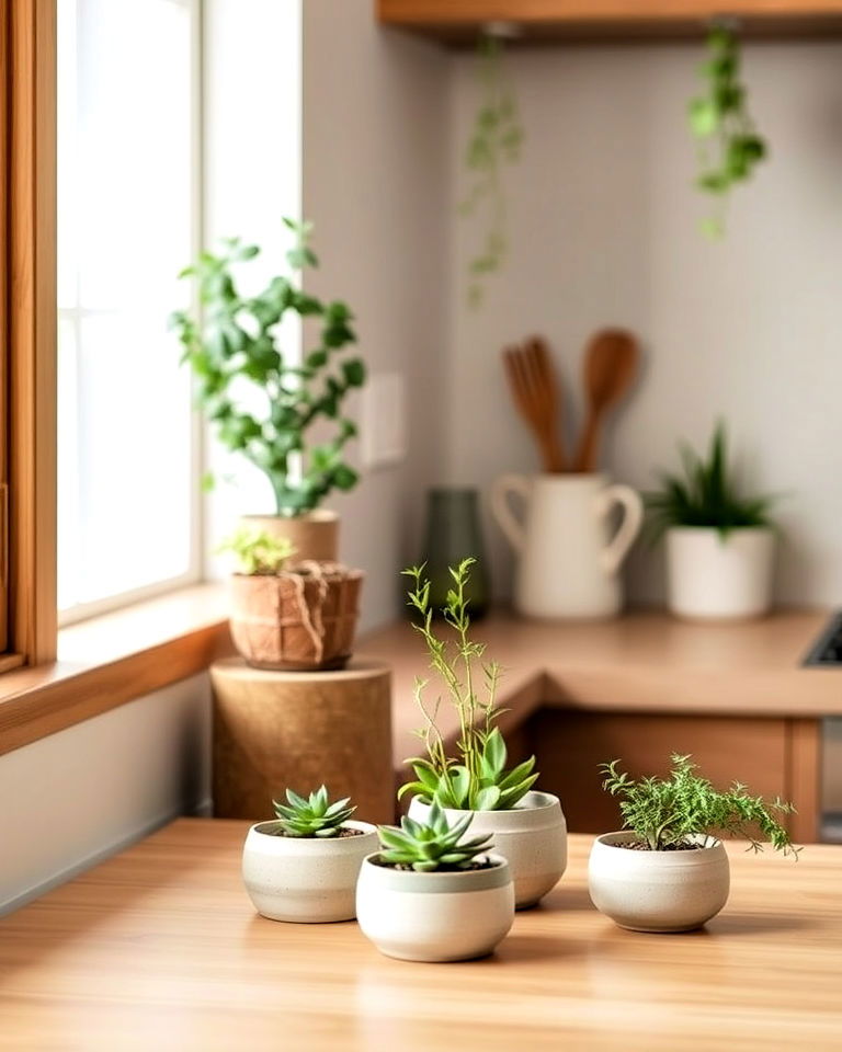 touches of greenery in the kitchen
