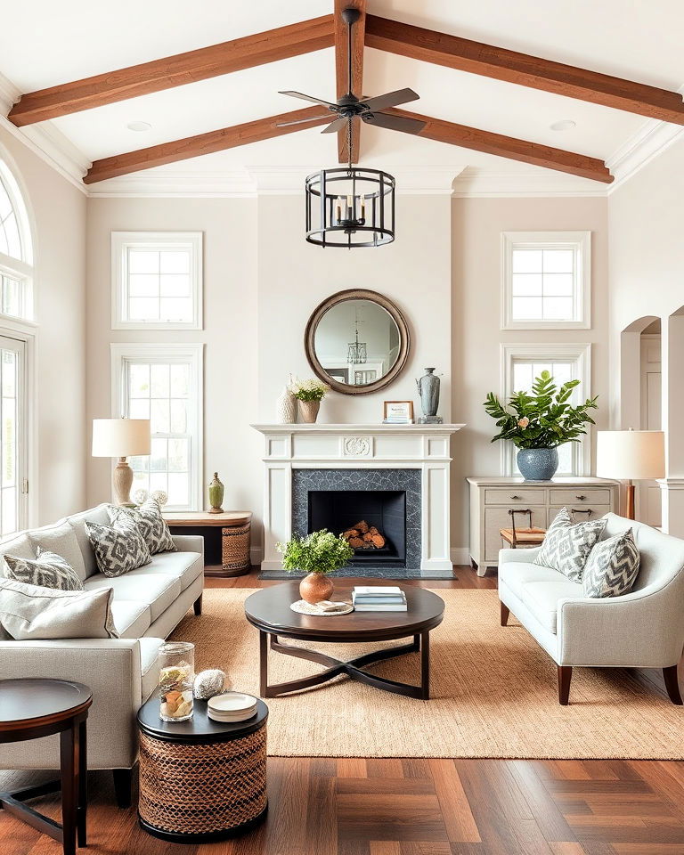 traditional and contemporary style living room