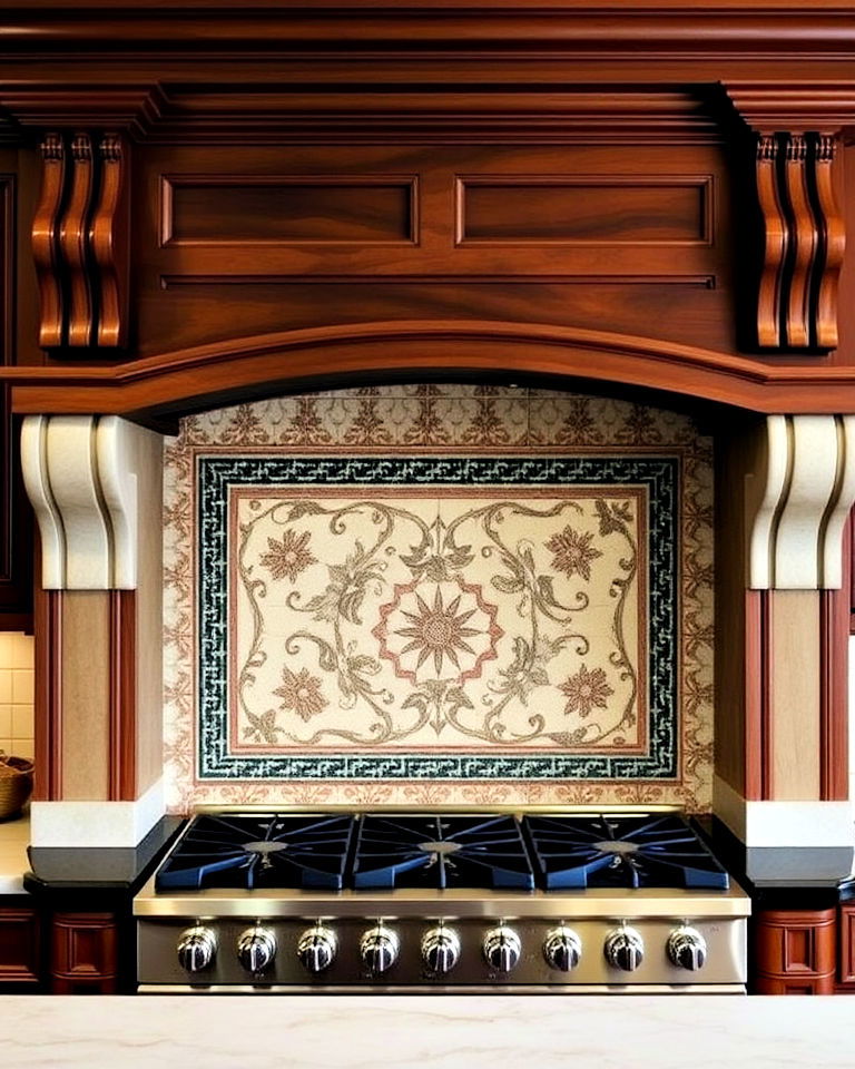 traditional range with mantel