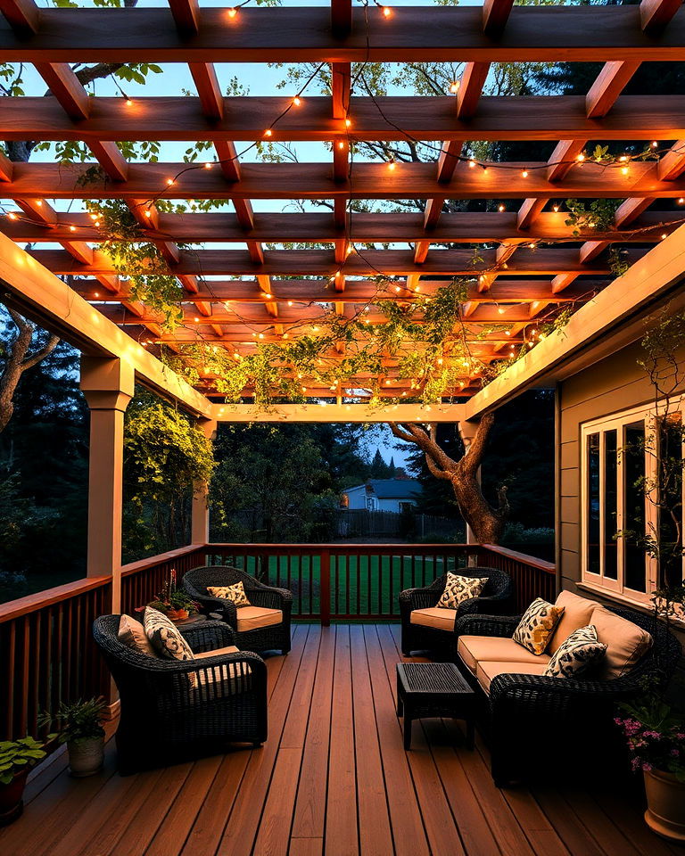 trellis roof with lighting