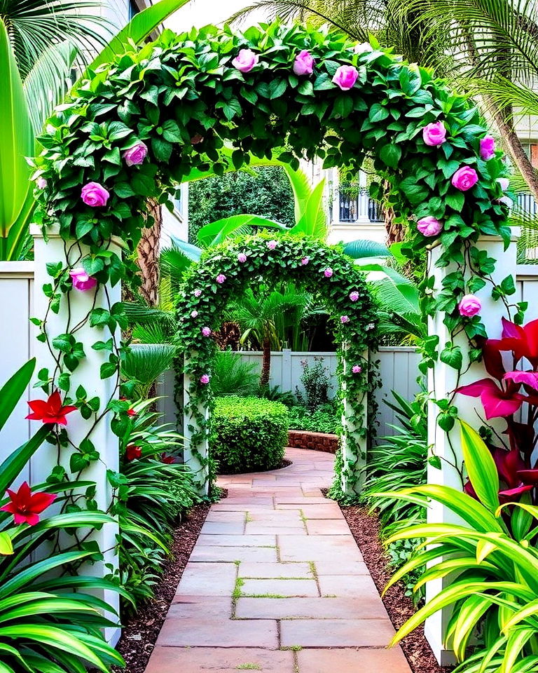 tropical garden arch