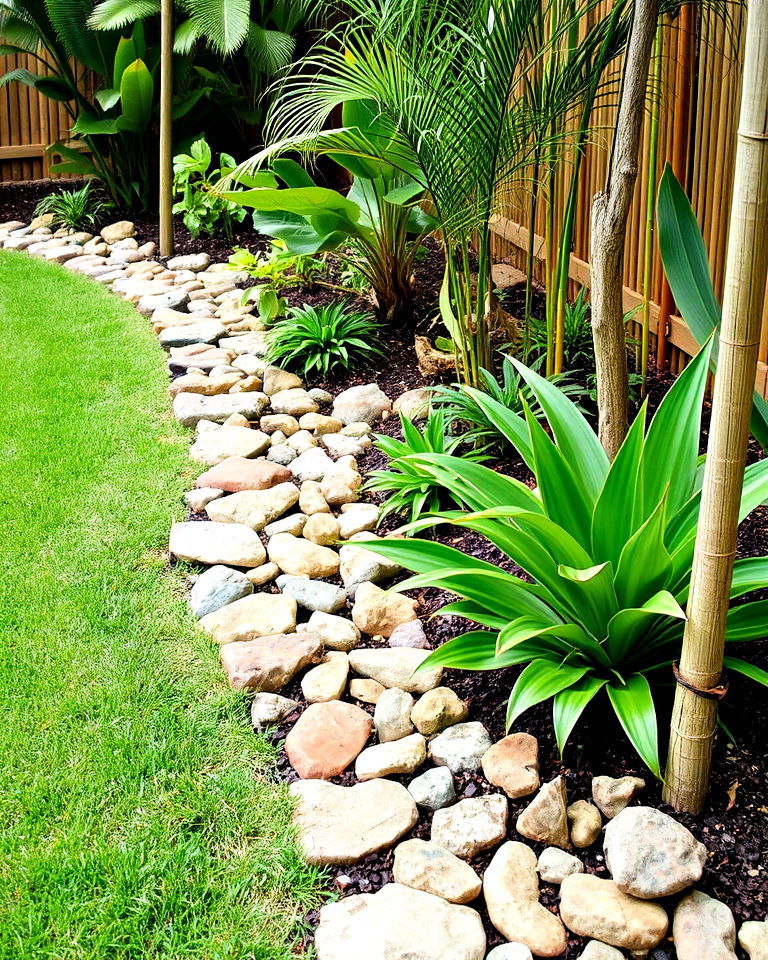tropical garden edging