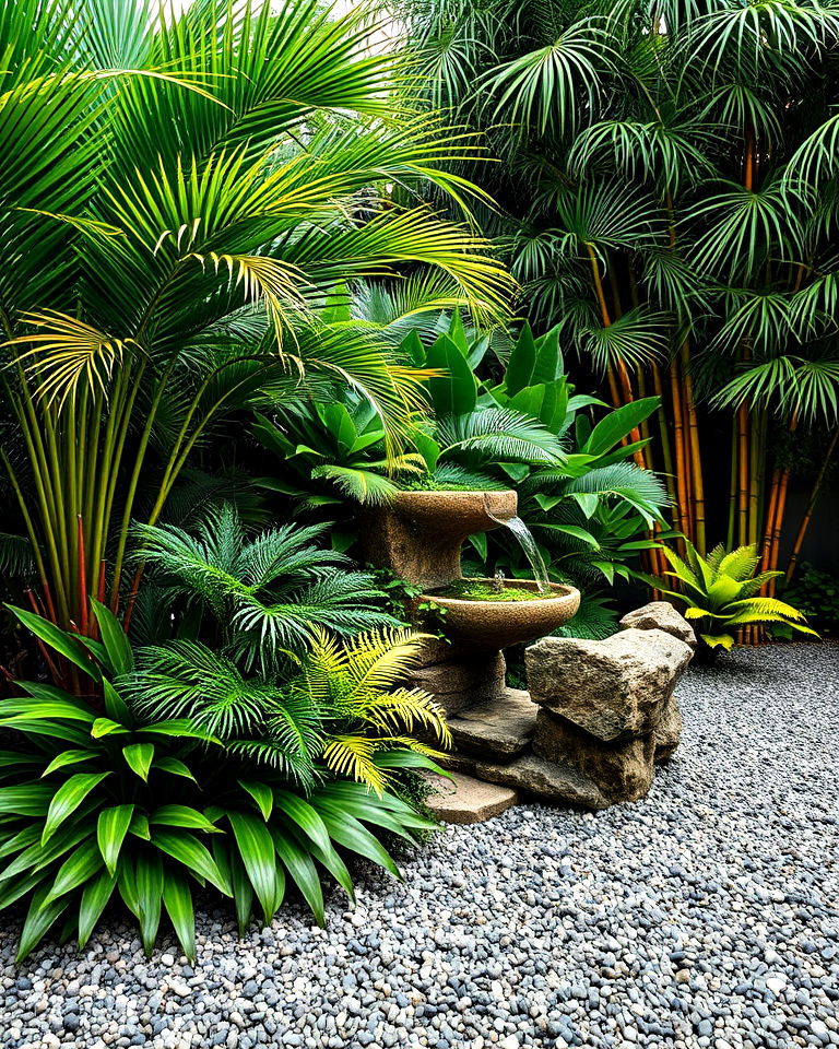 tropical gravel garden