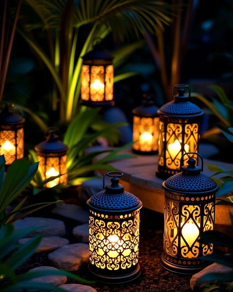 tropical lighting with lanterns