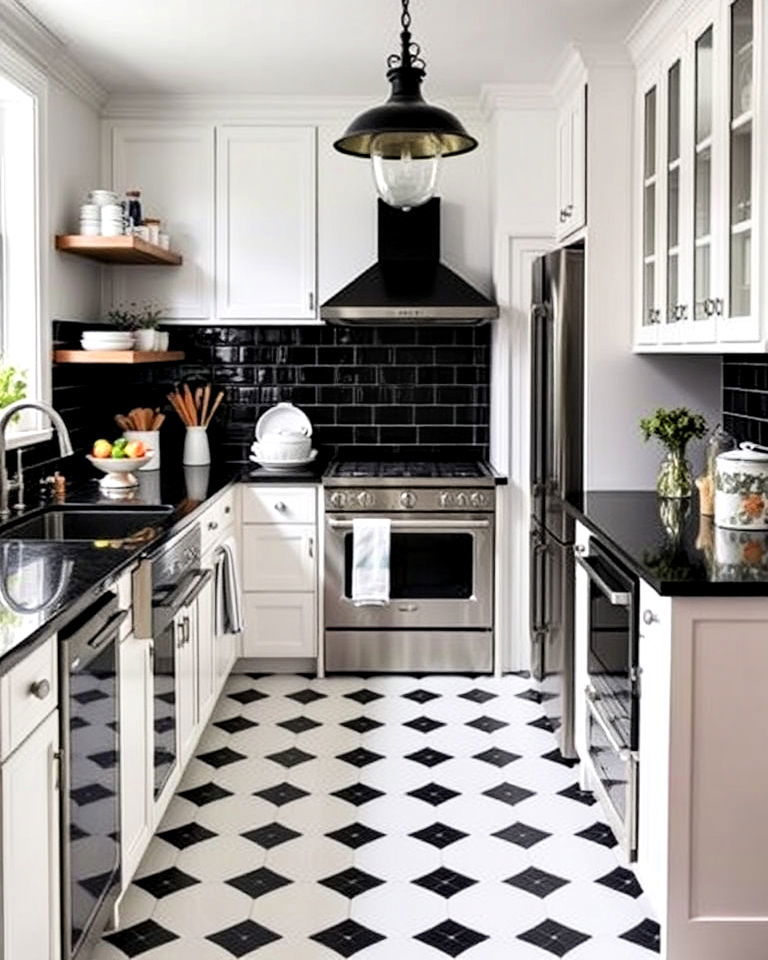 try black and white accents for contrast