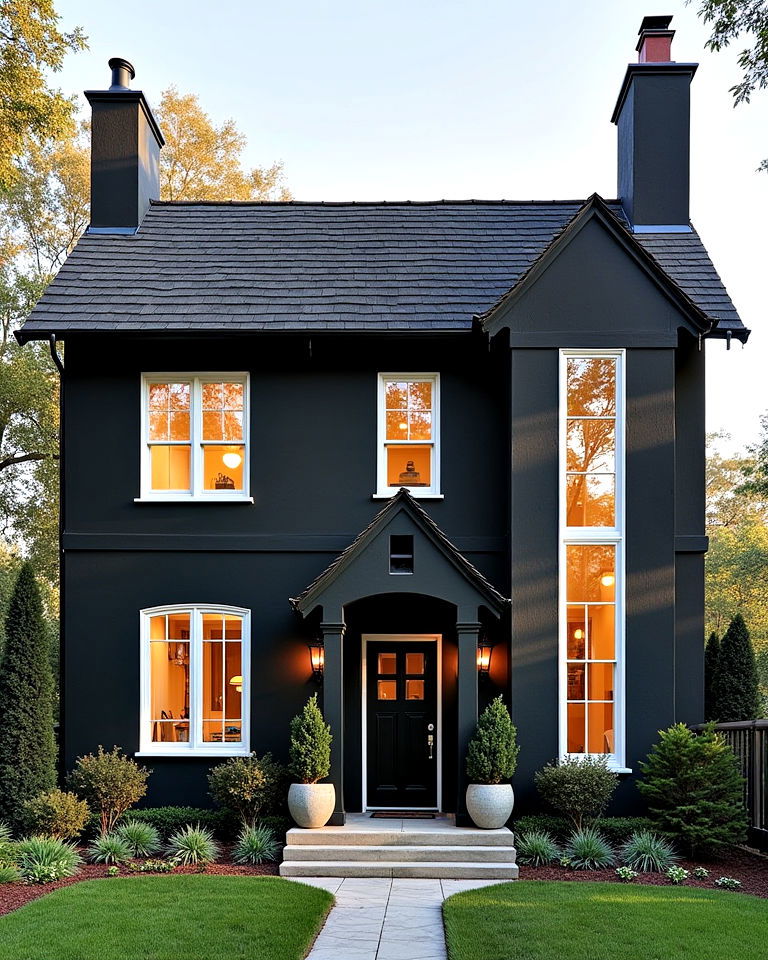 tudor with contrasting window frames design